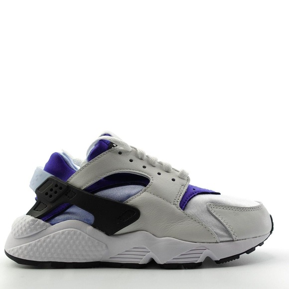 Nike Air Huarache White Aluminum Black Sneakers DH4439 100 Womens Size 7 - Picture 1 of 11